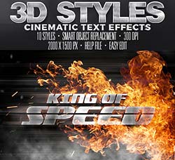 10个电影片头3D文字模板：3D Cinematic Text Effects Vol.2